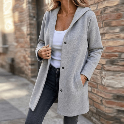 Women's Knit Hooded Cardigan with Pockets