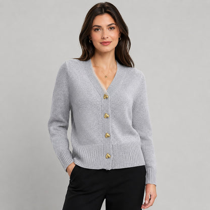 Women's Heart Button Knit Cardigan