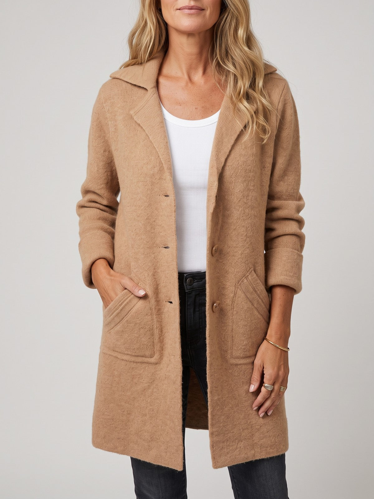 Women's Long Lapel Blazer Coat