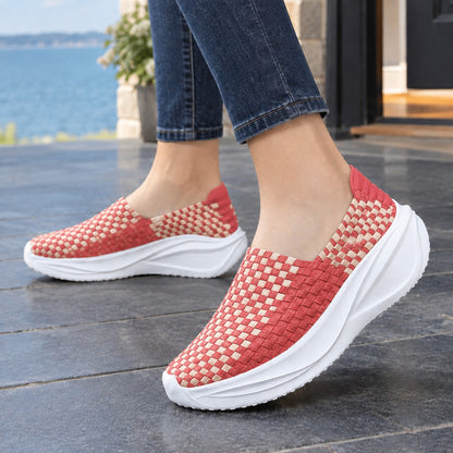 Women's Woven Platform Slip On Sneakers