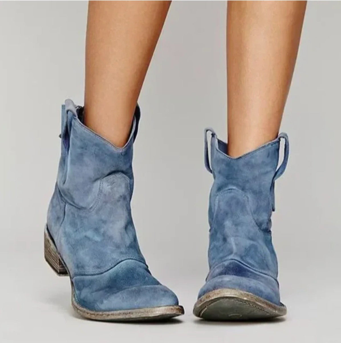 Women's Low Heel Cowboy Ankle Boots
