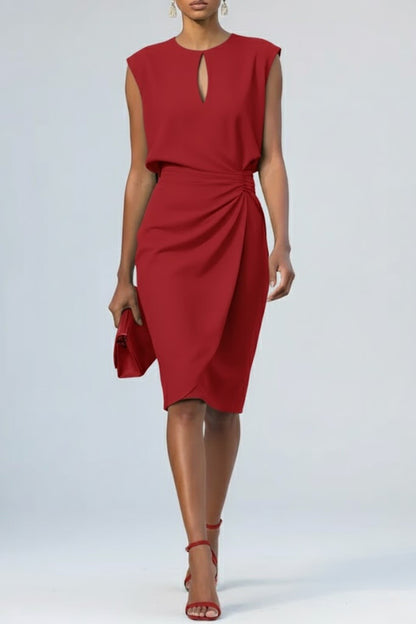 Women's Sleeveless Keyhole Midi Dress