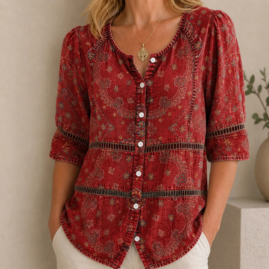 Blouse Inès Imprimé Vintage