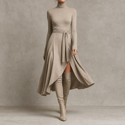 Women's Turtleneck Wrap Sweater Dress