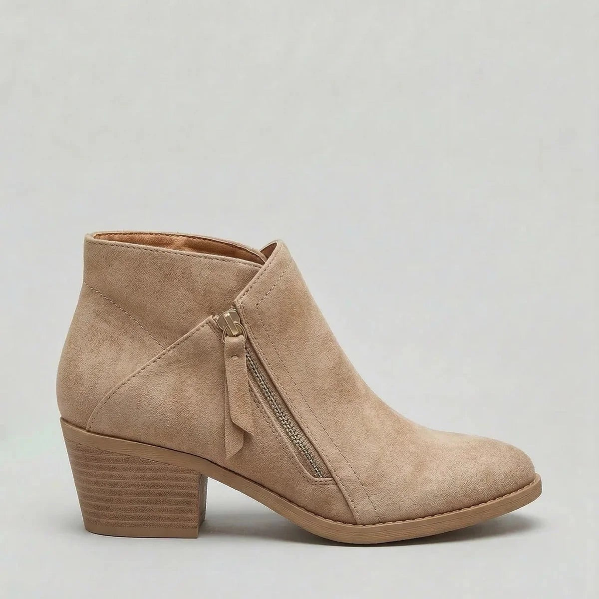 Women's Faux Suede Ankle Boots Side Zip