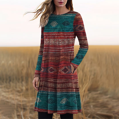 Women's Long Sleeve Dress with Pockets