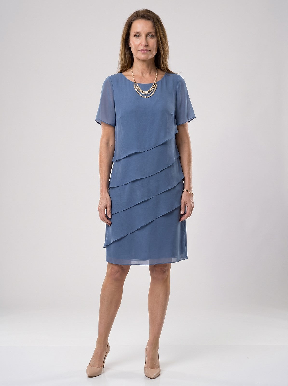 Women's Chiffon Knee Length Semi Formal Dress