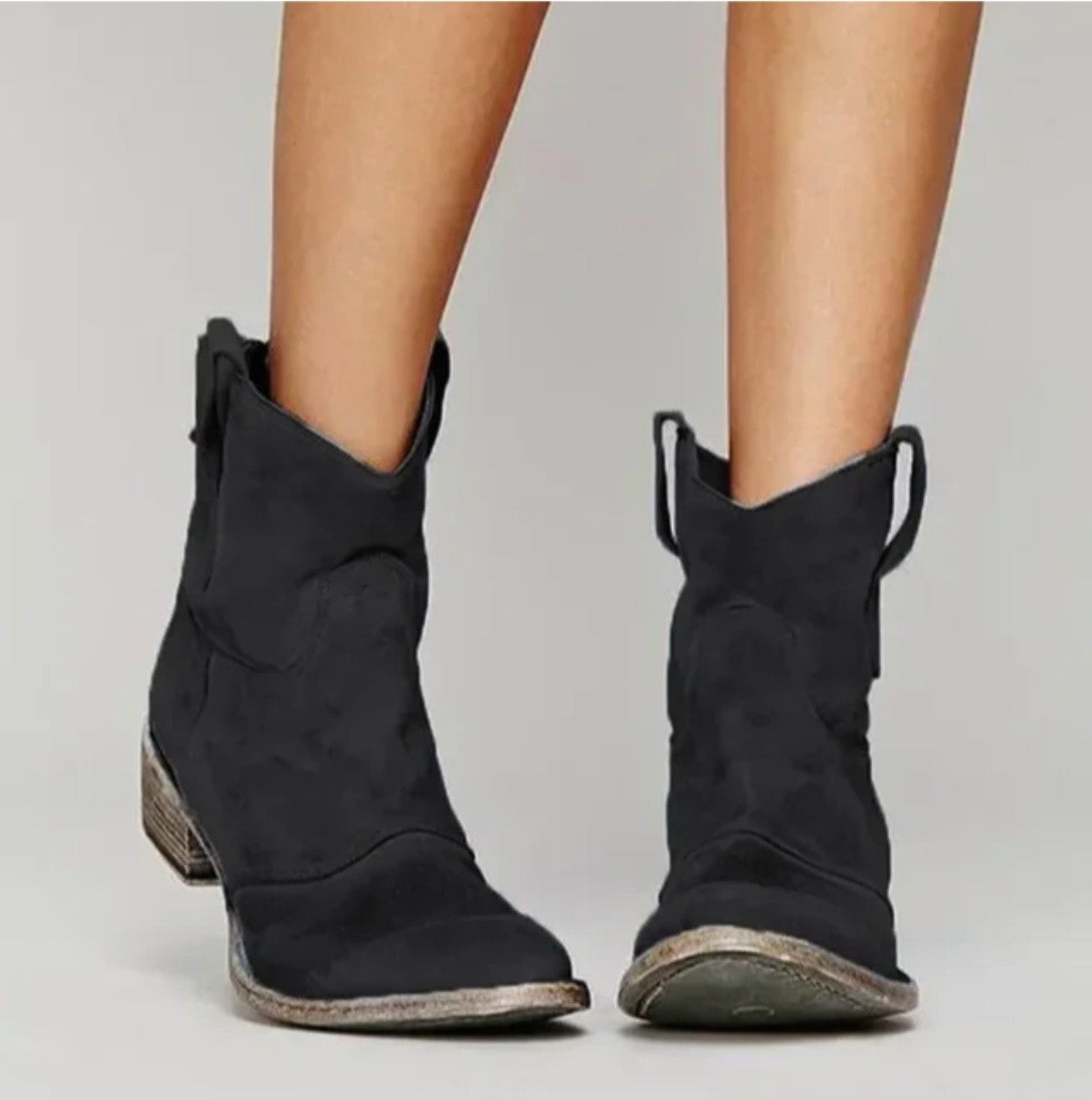 Women's Low Heel Cowboy Ankle Boots
