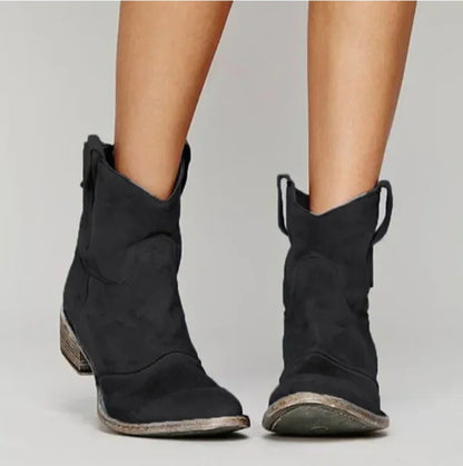 Women's Low Heel Cowboy Ankle Boots