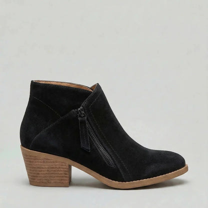 Women's Faux Suede Ankle Boots Side Zip