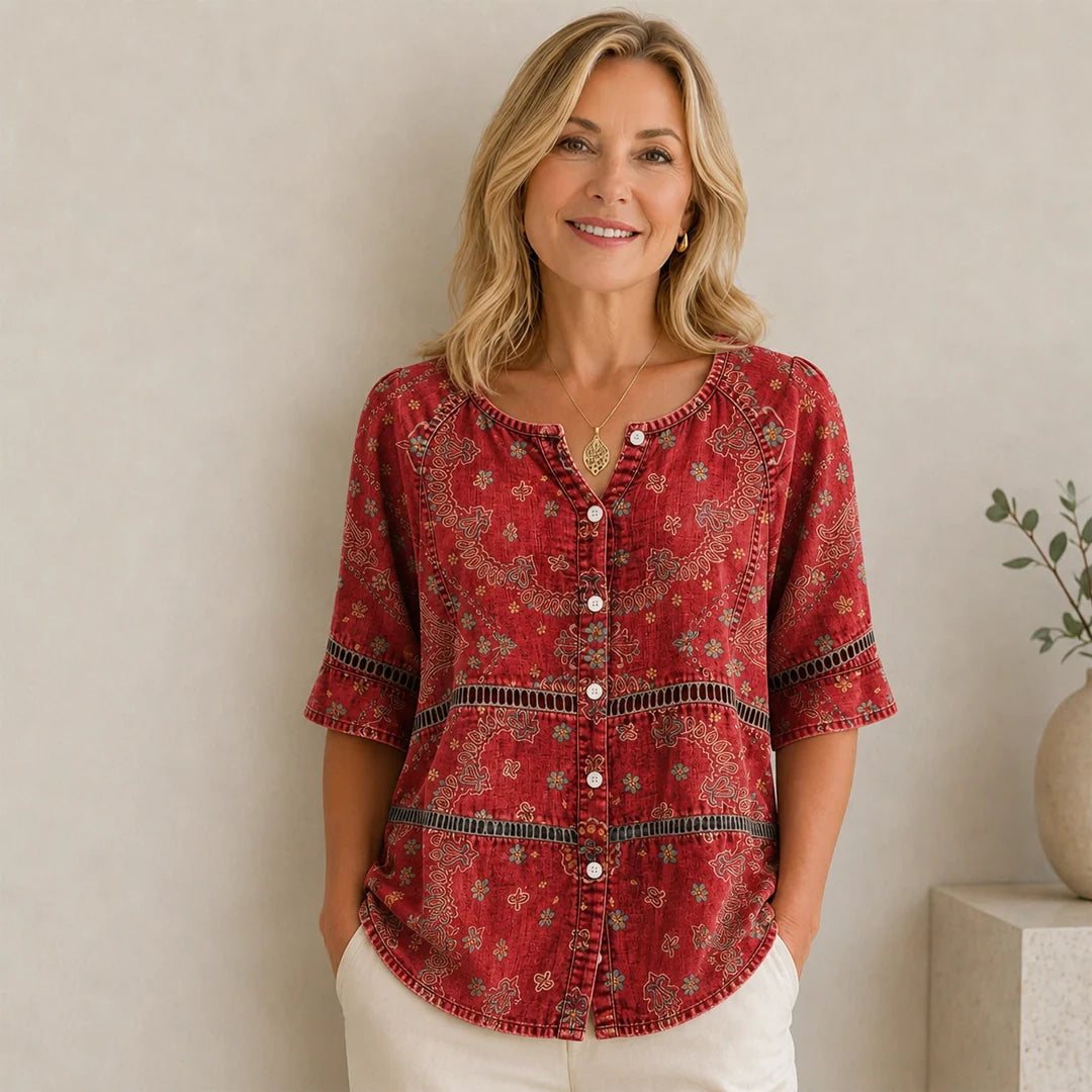 Blouse Inès Imprimé Vintage