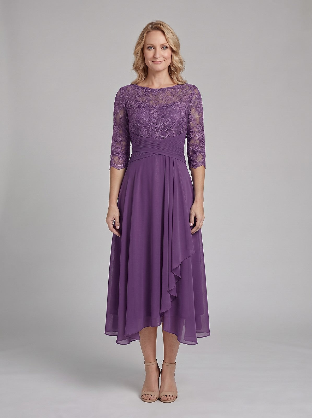 Women's Empire Waist Lace Semi Formal Dress