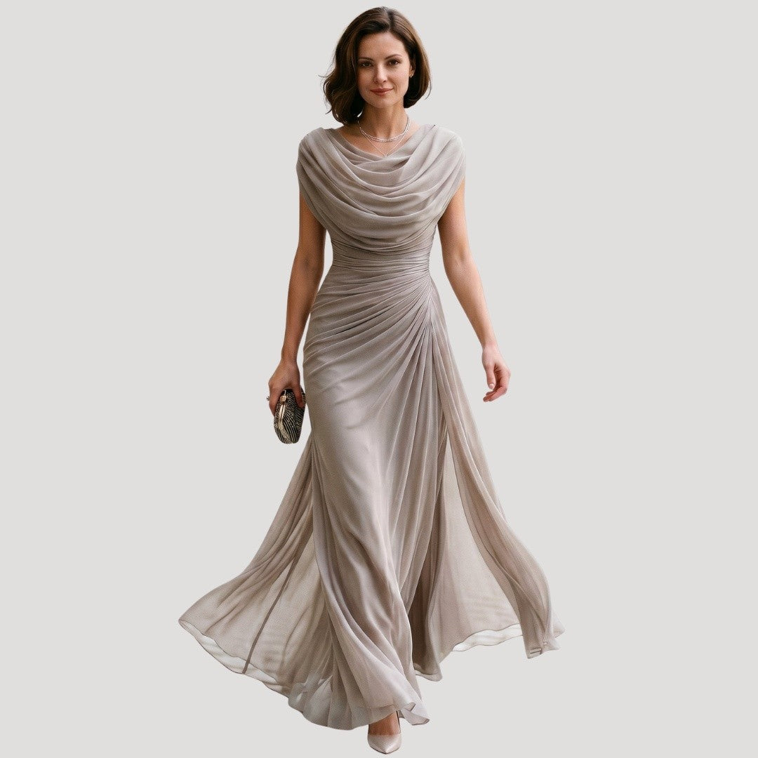 Women's Draped Cowl Neck Maxi Dress