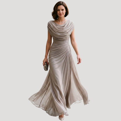 Women's Draped Cowl Neck Maxi Dress