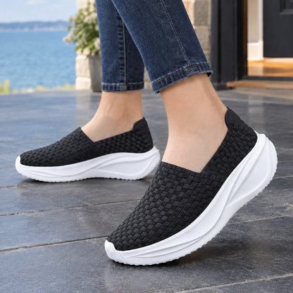 Women's Woven Platform Slip On Sneakers