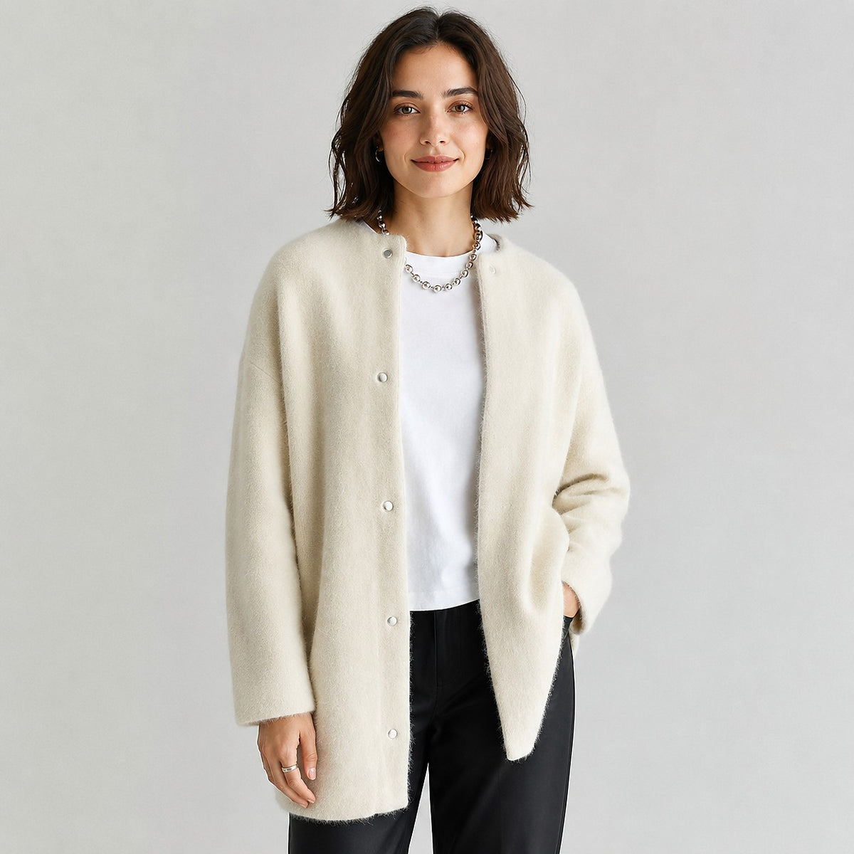 Women's Brushed Knit Longline Cardigan