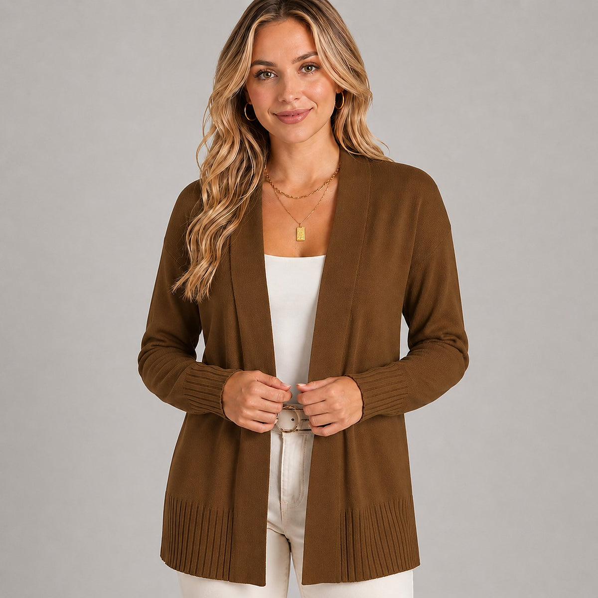 Women's Longline V Neck Cardigan