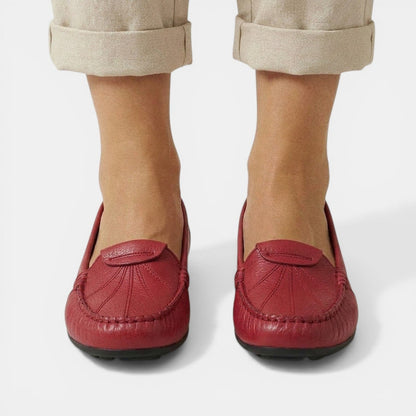 Women's Rubber Sole Loafers Moccasin Toe