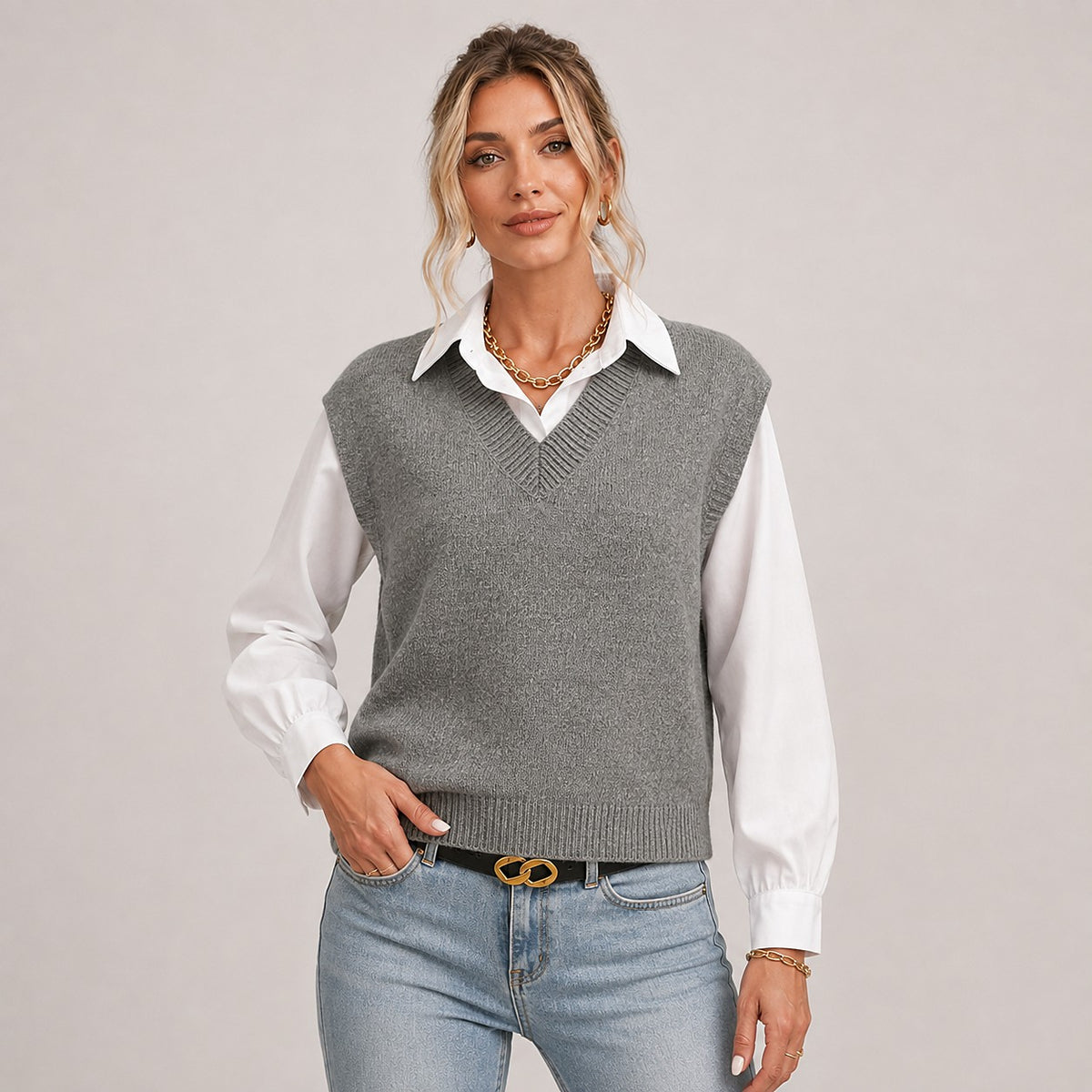 Women's Sleeveless Knit Sweater Vest