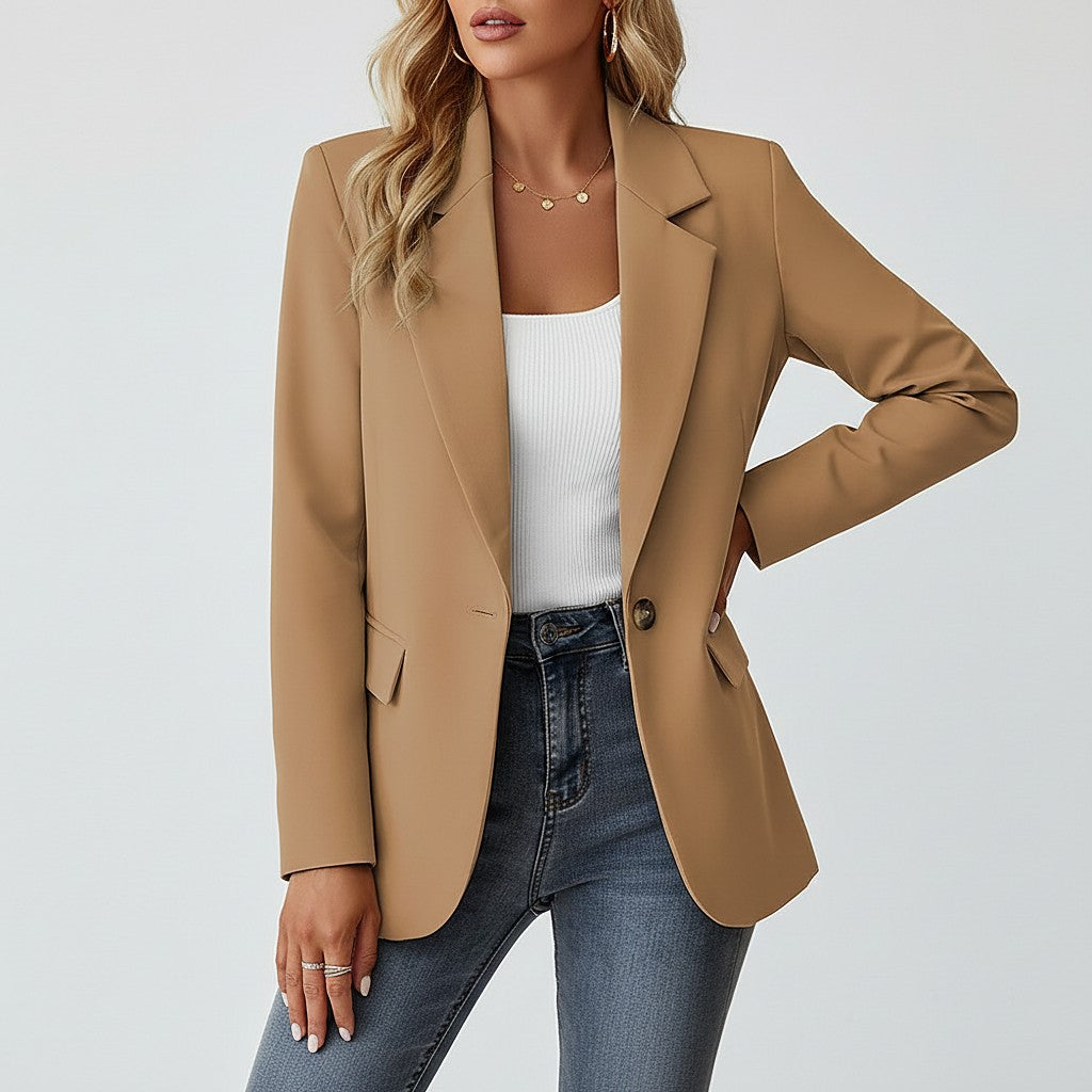 Women's Notch Lapel Single Button Blazer