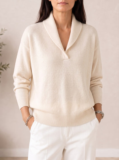 Women's Soft Knit Shawl Collar Pullover
