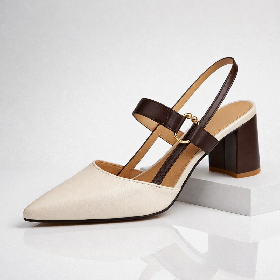 Women's Pointed Slingback Heels with Ring Strap