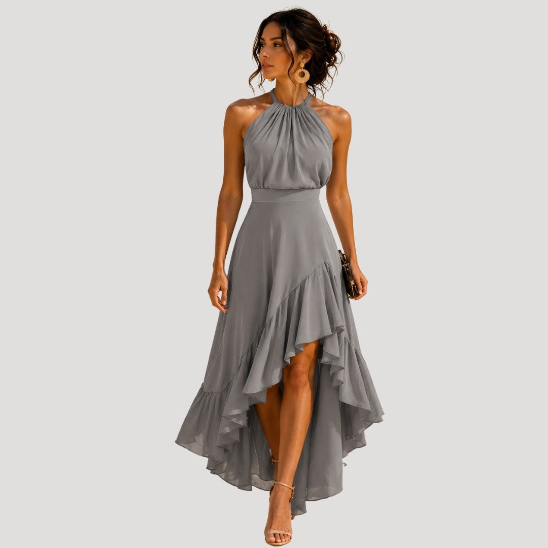 Women's Ruffle Halter Maxi Dress