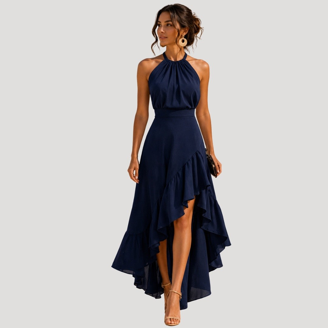 Women's Ruffle Halter Maxi Dress