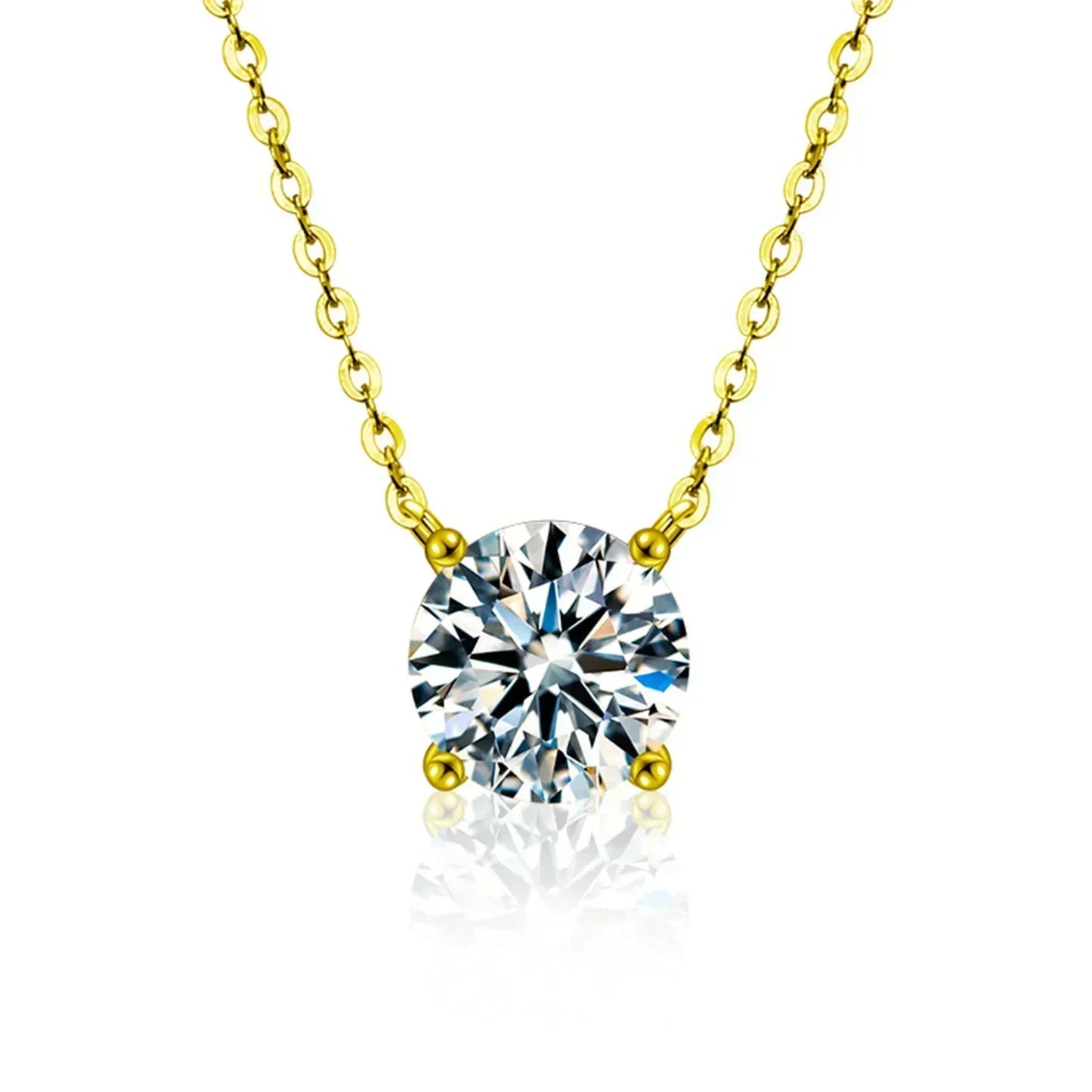 Collier en argent sterling plaqué or avec zircon