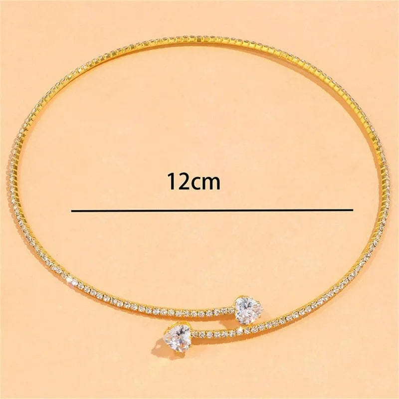 Collier Ras-du-Cou Cœur en Cristal