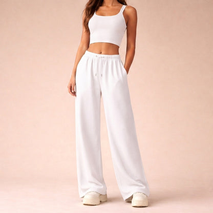 Women's Elastic Waist Wide Leg Pants