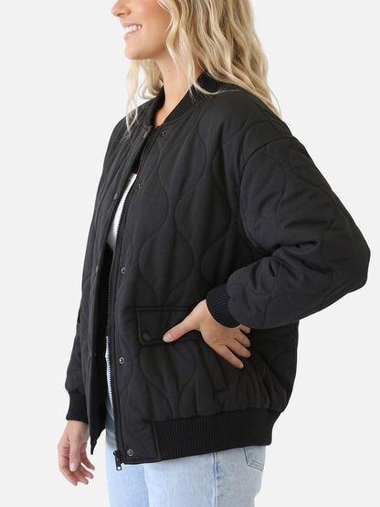 Women's Oversized Quilted Bomber Jacket