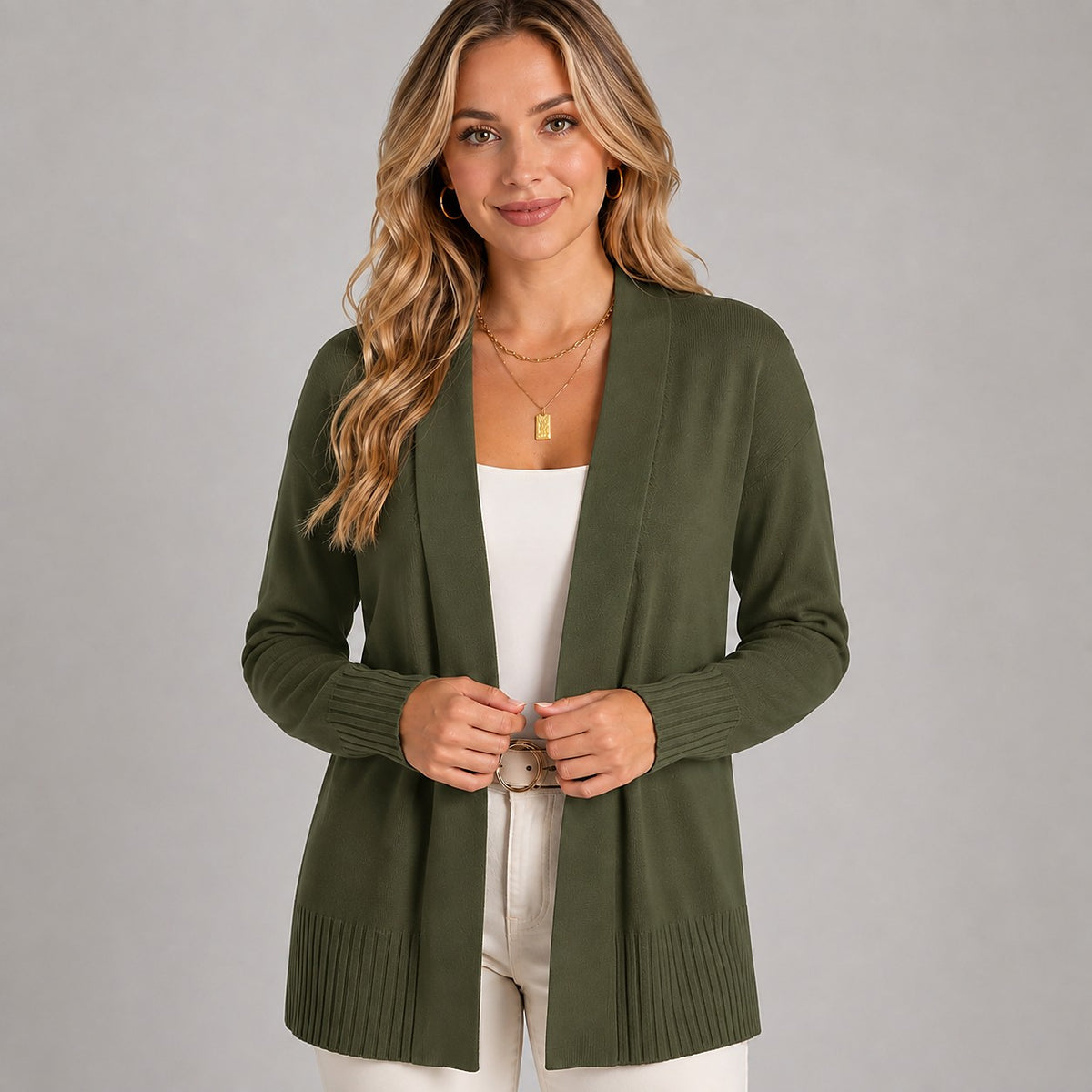 Women's Longline V Neck Cardigan