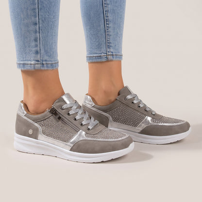 Women's Faux Suede Zip Platform Sneakers