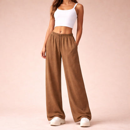 Women's Elastic Waist Wide Leg Pants