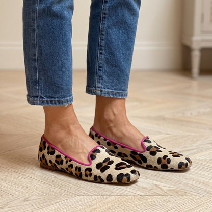 Women's Leopard Print Slip On Flats