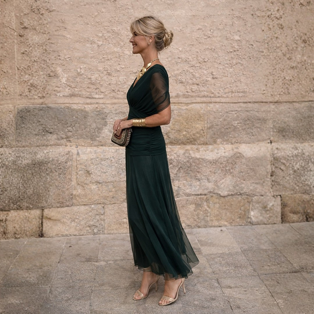Women's Wedding Guest Off Shoulder Maxi Dress