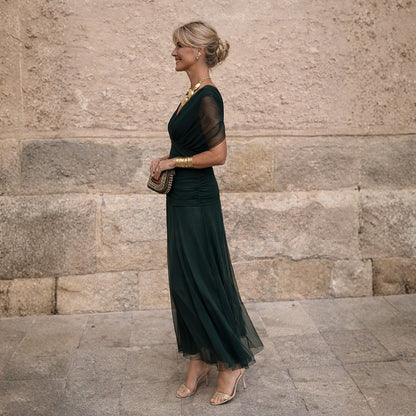 Women's Wedding Guest Off Shoulder Maxi Dress
