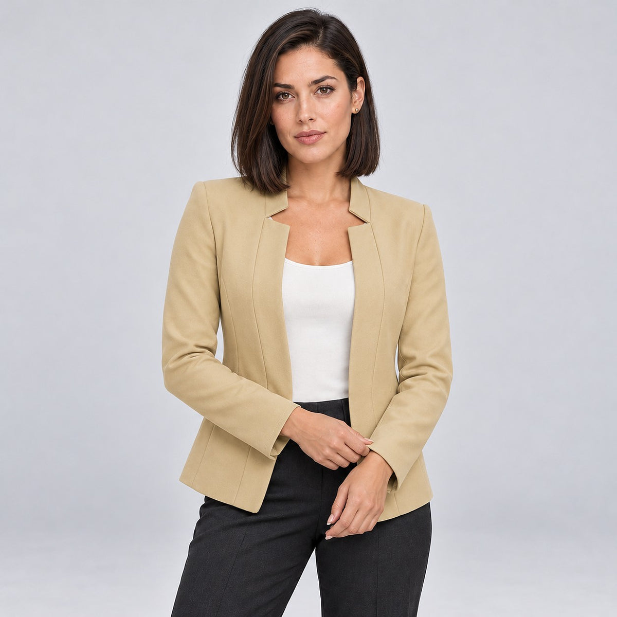 Women's Knit Open Front Blazer with Pockets