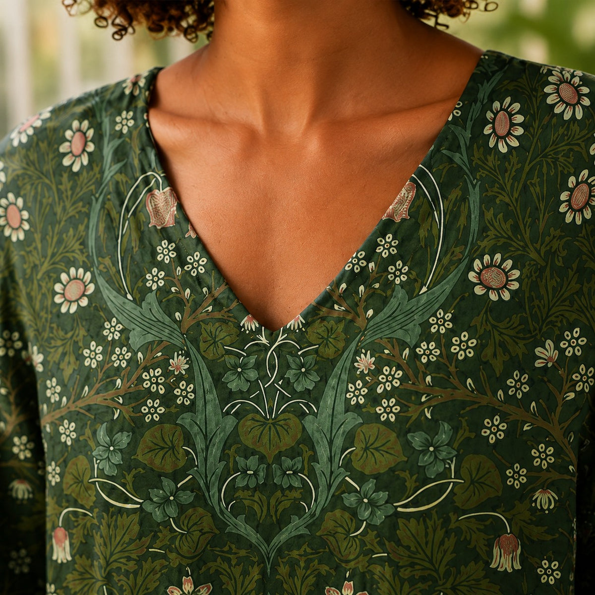 Women's Printed Three Quarter Sleeve Tunic Top