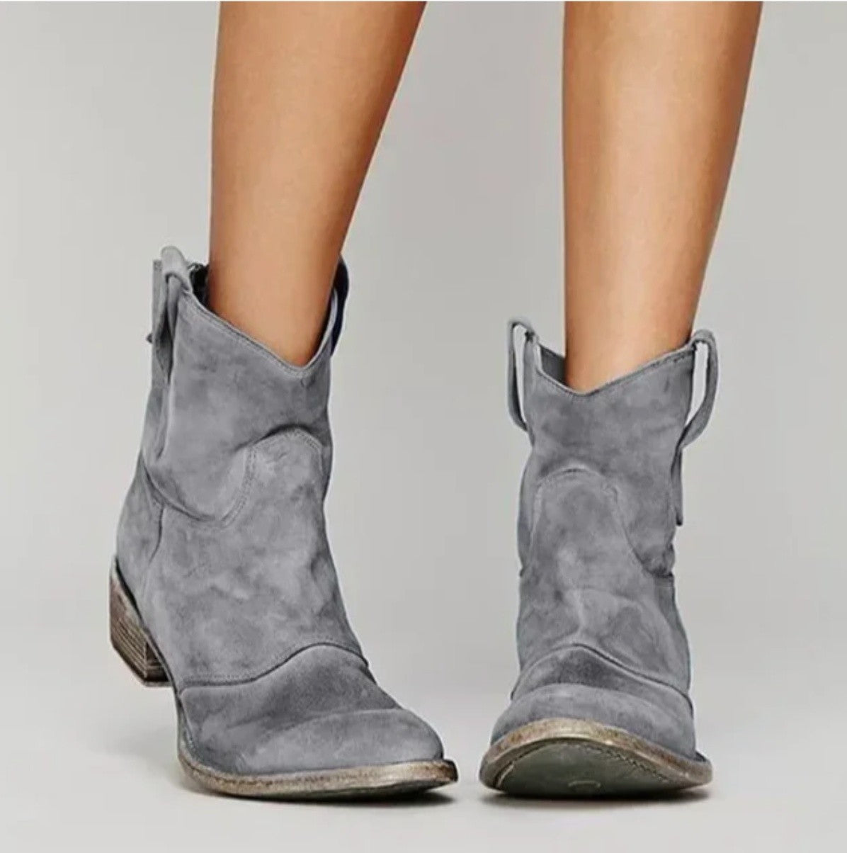 Women's Low Heel Cowboy Ankle Boots