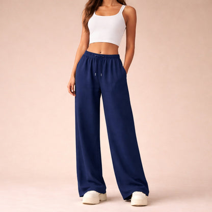 Women's Elastic Waist Wide Leg Pants