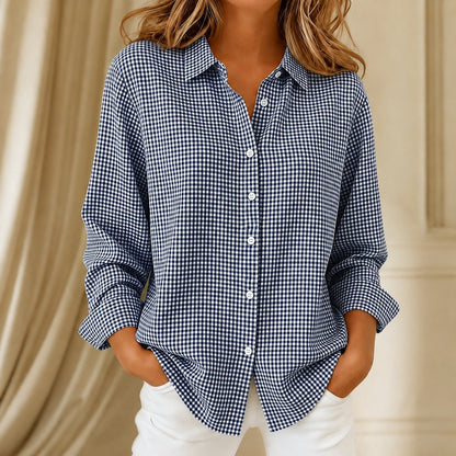 Women's Long Sleeve Gingham Shirt
