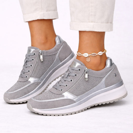 Women's Wedge Platform Sneakers Faux Suede