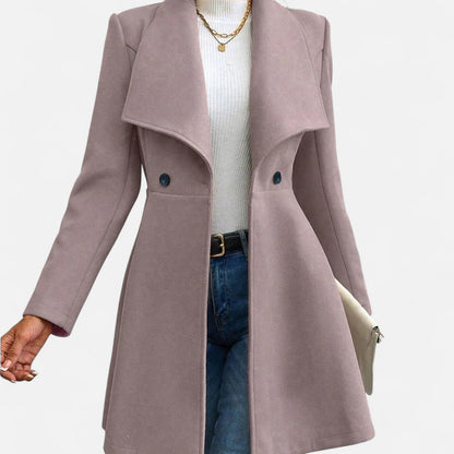 Women's Tailored Lapel Coat with Buttons