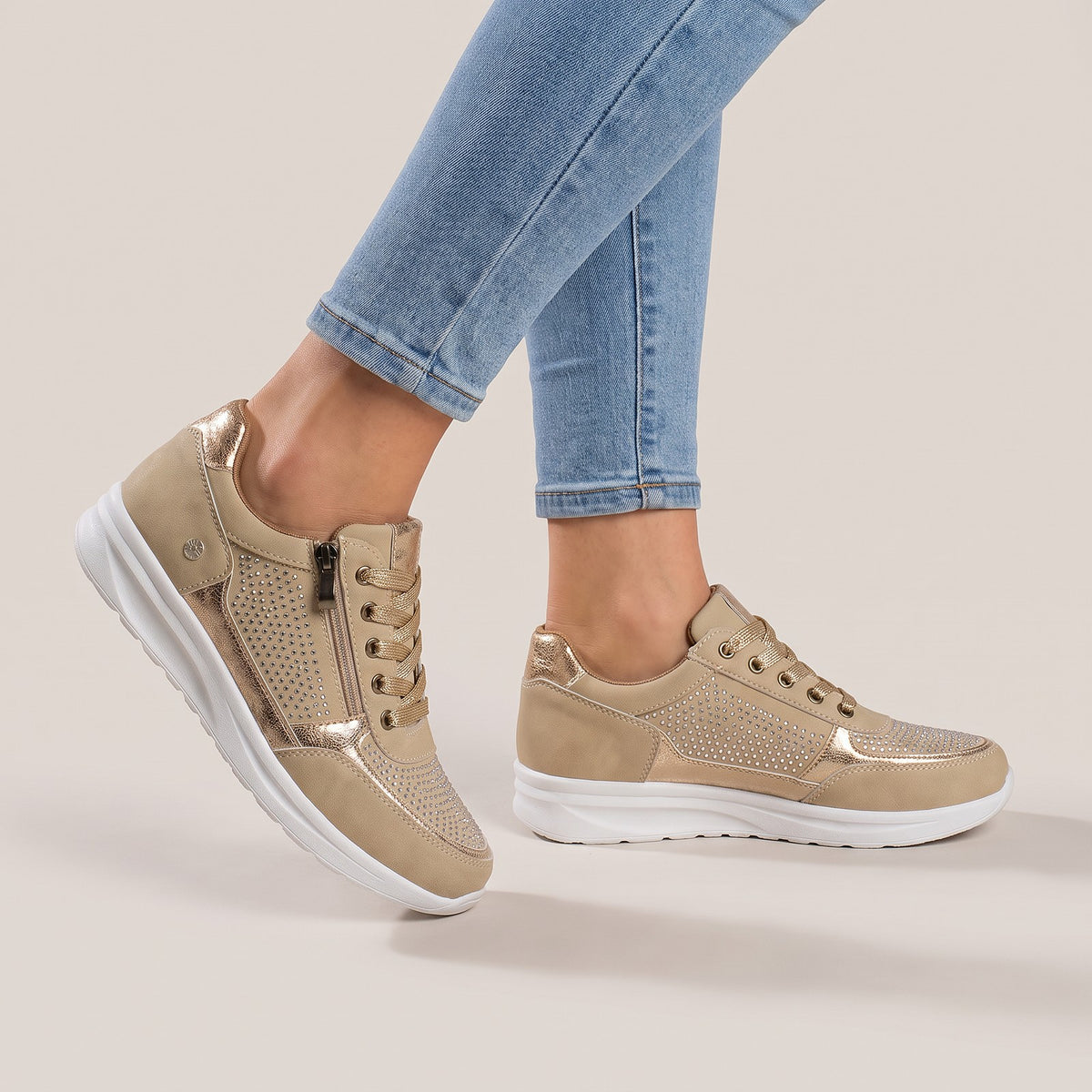Women's Faux Suede Zip Platform Sneakers