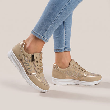 Women's Faux Suede Zip Platform Sneakers