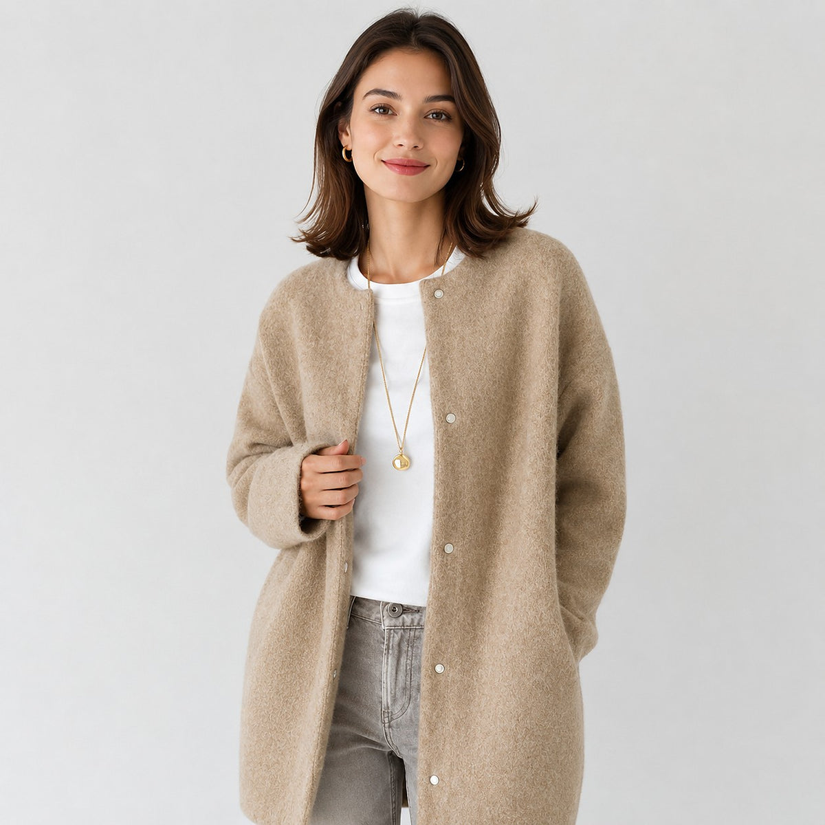 Women's Brushed Knit Longline Cardigan