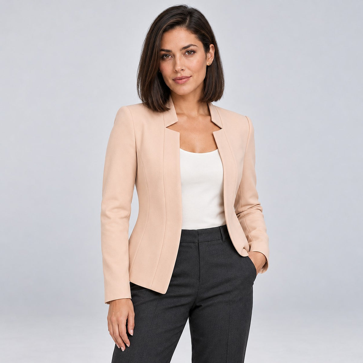 Women's Knit Open Front Blazer with Pockets