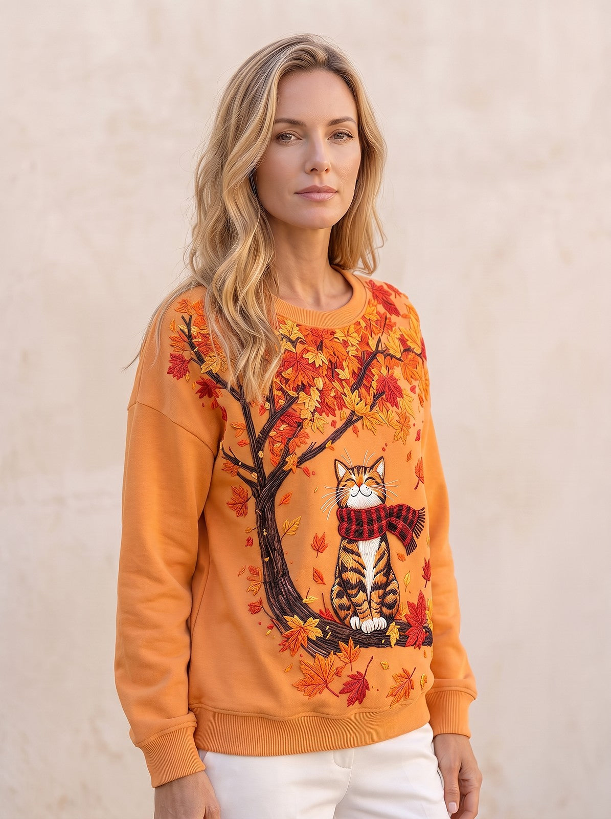 Women's Cat Graphic Fleece Sweatshirt